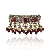 Alessia Victorian Choker Set - Red - The Pashm
